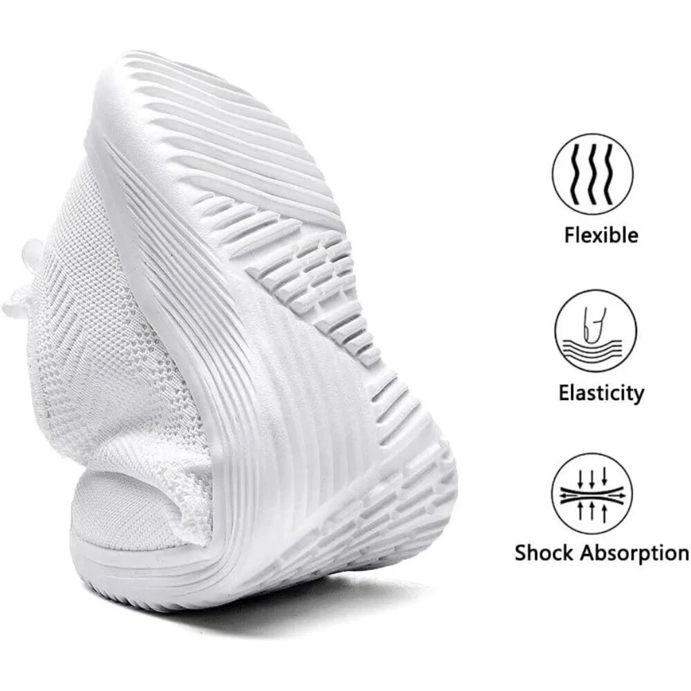 Women's White Non Slip Casual Running Lightweight Mesh Fashion Sneakers